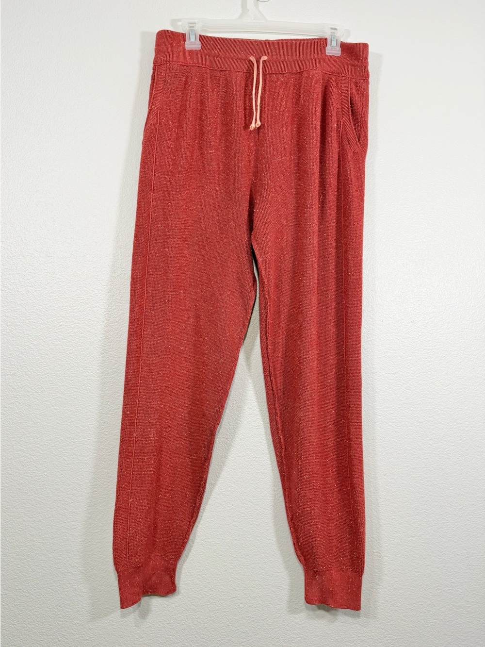 Anthropologie Daily Practice Pants Rust Orange Sparkle Jogger Thermal Women M